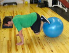 Stability Ball Jackknife Bodyweight Exercise