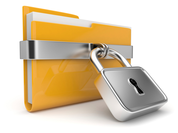 Yellow folder with lock