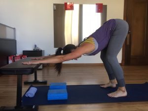 modified downward dog yoga pose