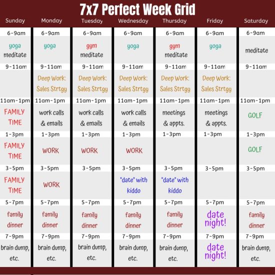 Why This 7x7 Grid is the Secret to a Perfect Week | Early To Rise